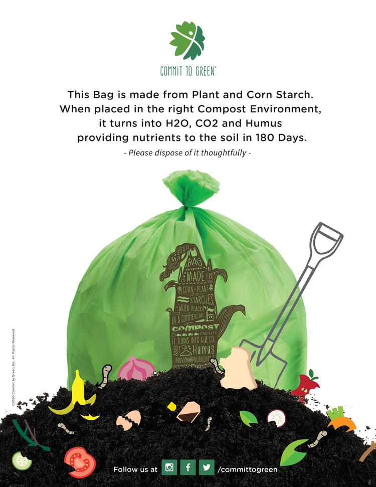 Compostable Trash Bin Liners<br>23 Gallon x4