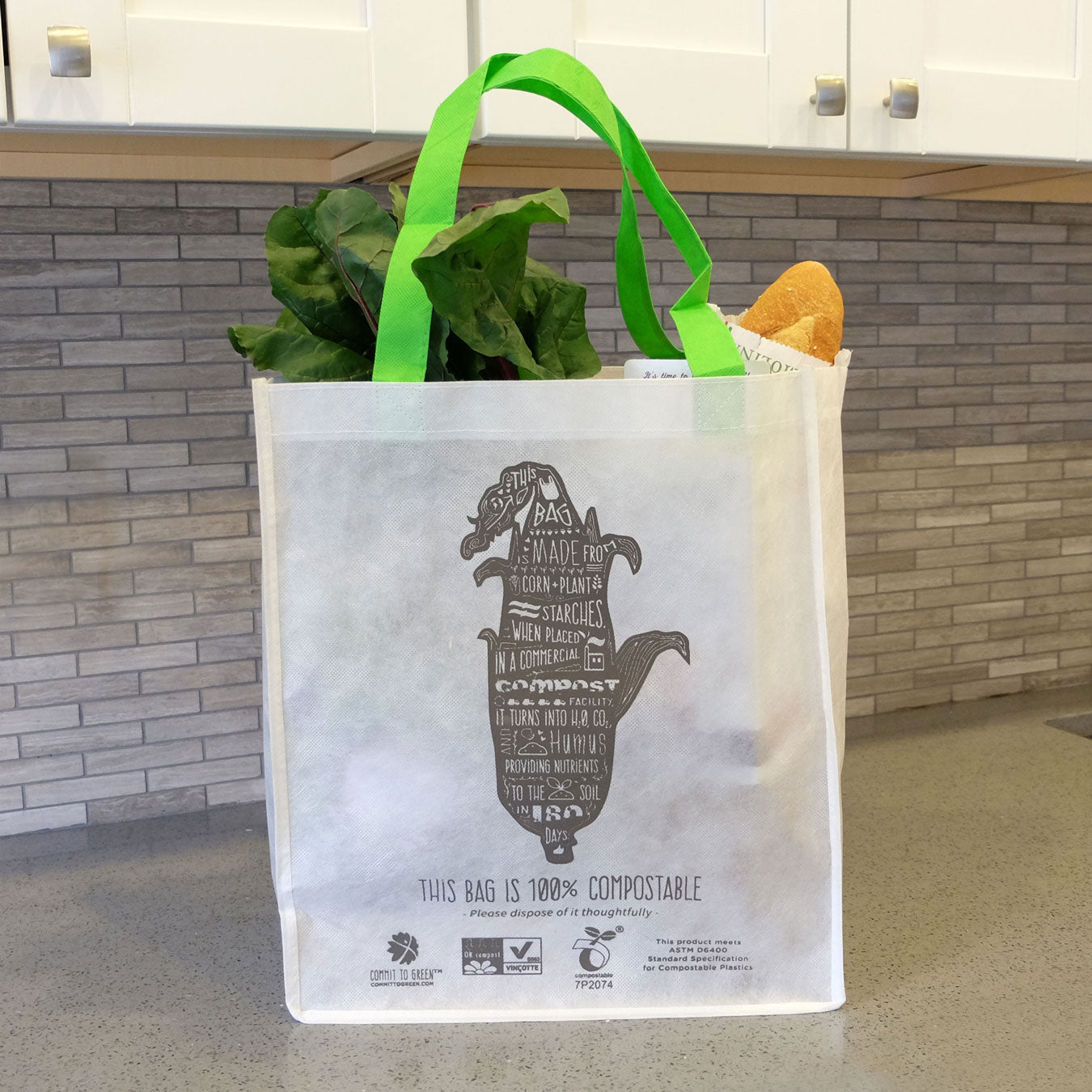 Compostable <br>Non-Woven Reusable Bag <br> Set of 3 Bags - Commit to Green™