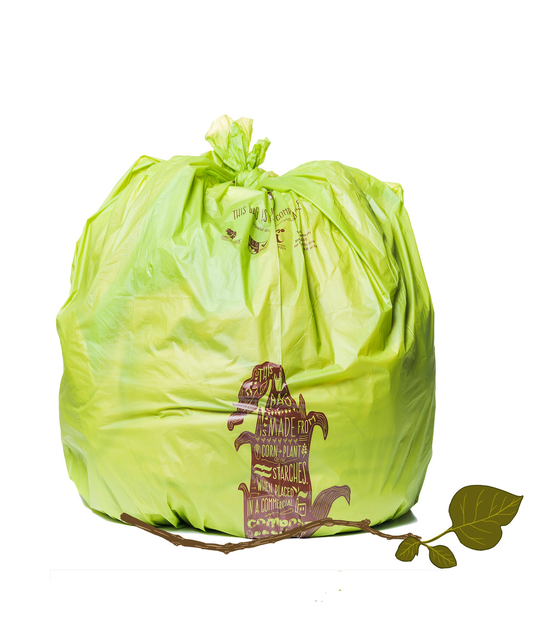 Compostable Trash & Yard Waste Bags 33 Gallon